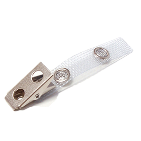 Metal croco-type clip with reinforced strap